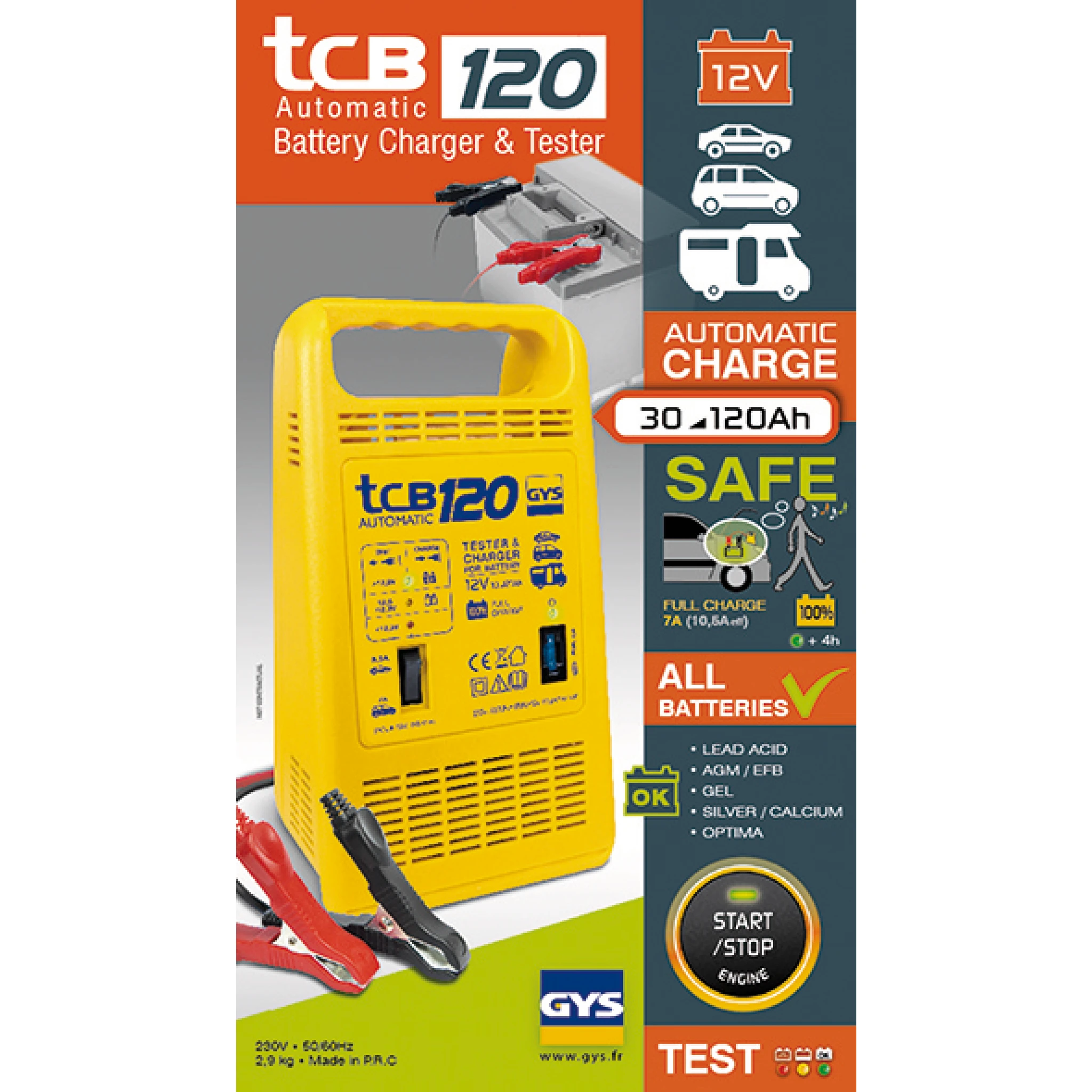 GYS-023284 Зарядное устройство для автомобильного аккумулятора TCB 120 - 5