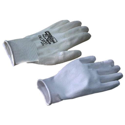 Adolf Bucher Перчатки для механических работ с PU покрытием, белые, 12 пар, размер S - 1