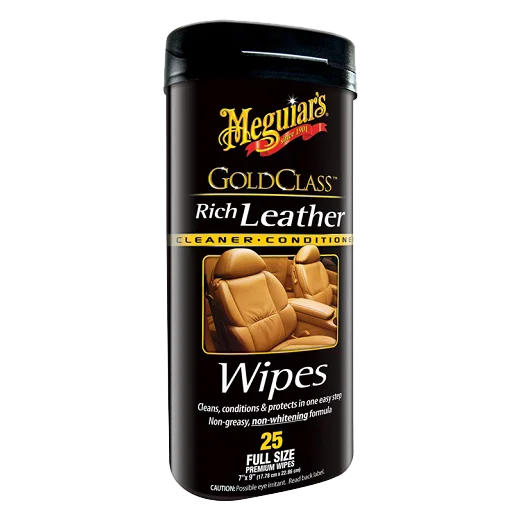 Meguiar's Gold Class Rich Leather Wipes - Салфетки для ухода за кожаной обивкой салона (туба/25шт) - 1