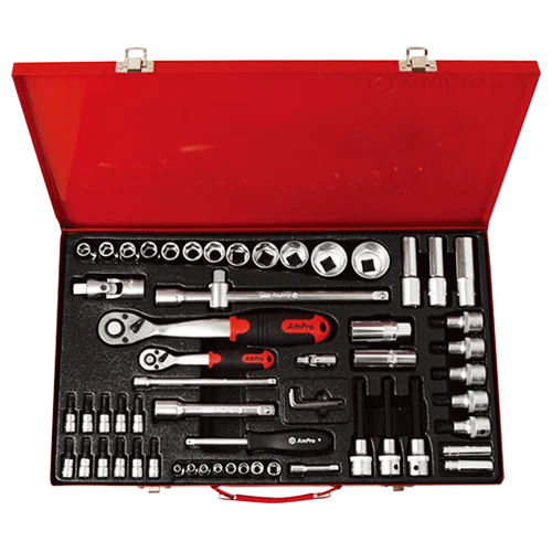 AmPro Набор головок и аксессуаров 1/4 и1/2",60 предметов, T45417 - 1