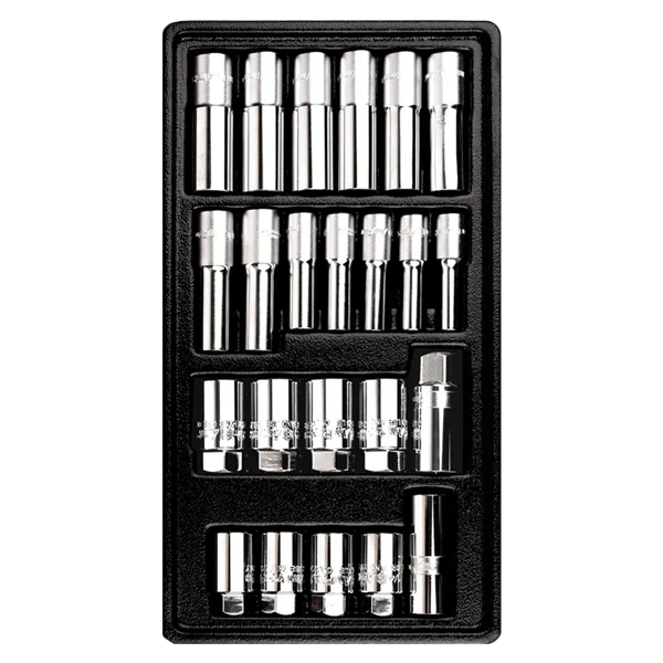 AmPro Набор длинных головок 3/8" и 1/2", свечных головок, T45208 - 1