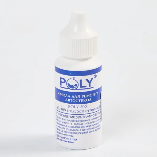 Полимер для ремонта стекол Poly 500 PL-108 с голубым оттенком 28 мл - 1