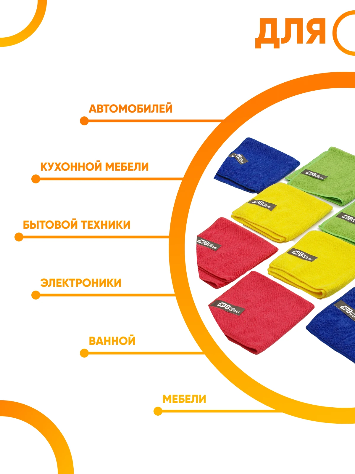 Adolf Bucher Салфетки из микрофибры AB Классик, 40х40см, 250 гр, 20 шт. - 9