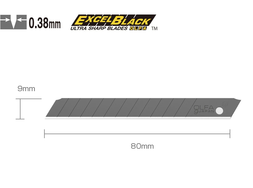 Лезвия Olfa BLACK MAX сегментированные ABB-50B  50 шт черные GT116 Black - 3