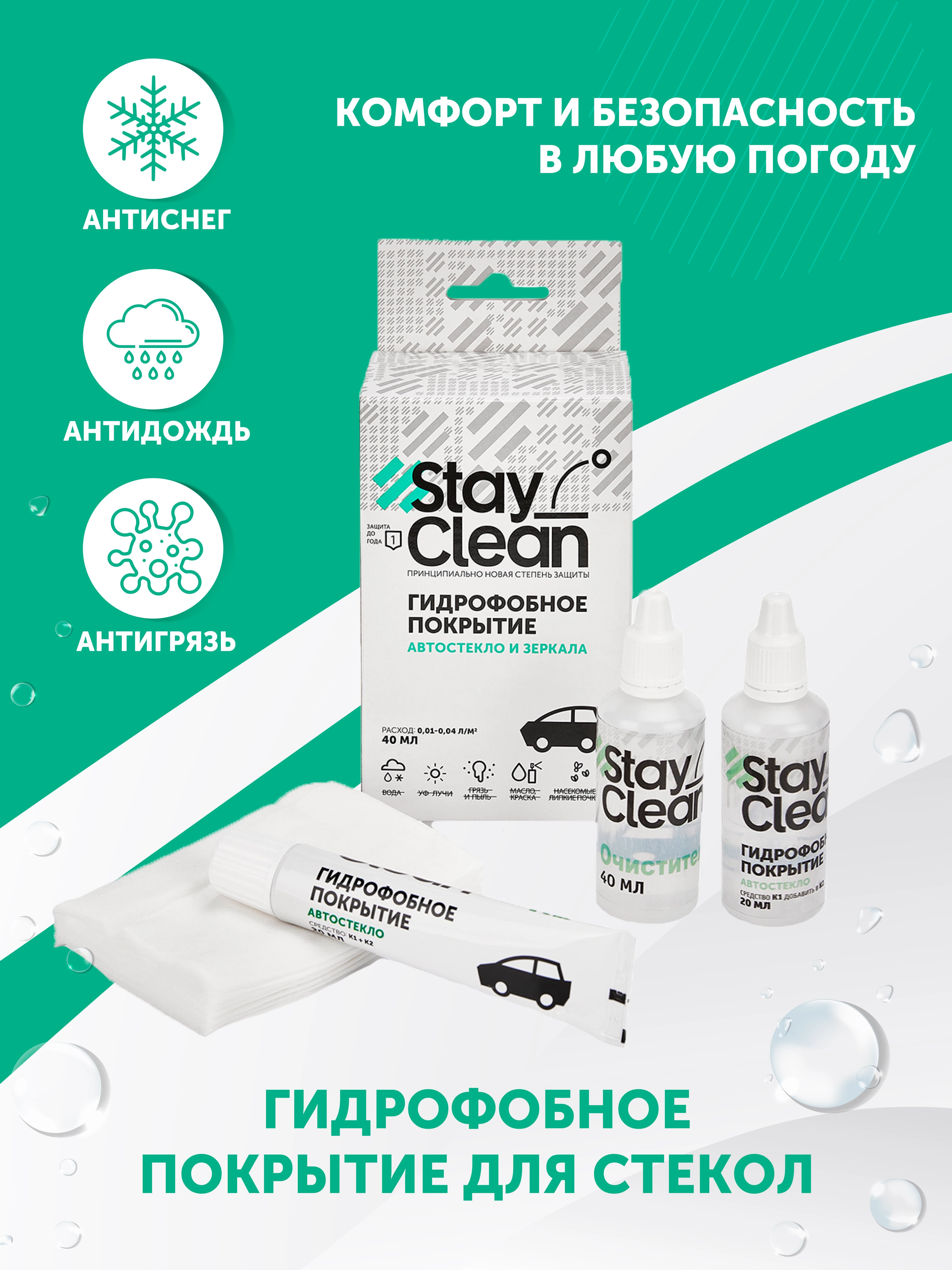 Антидождь на один автомобиль StayClean 40 мл - 6