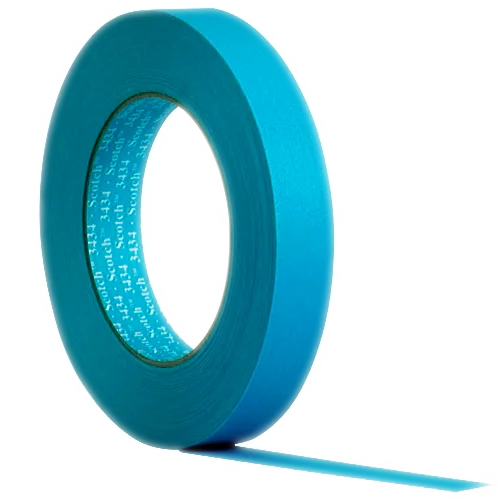 Малярная лента для оклейки Профи (110 градусов), 3M 3434, Водостойкая, 38мм x 50м, 07898 - 1