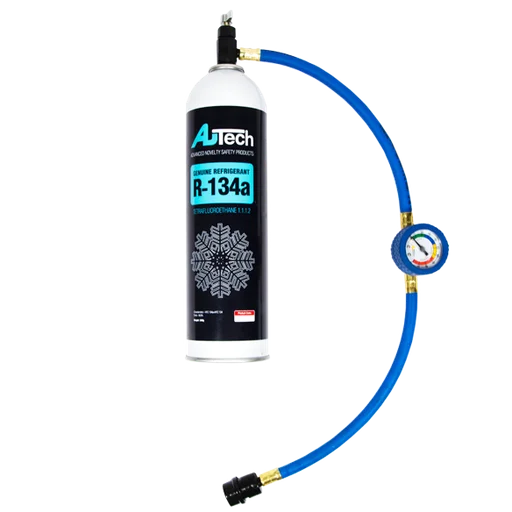 Фреон для заправки кондиционеров автомобиля R134a Autech 500 г шланг с манометром - 1