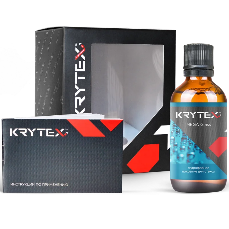 Krytex MEGA Glass - гидрофобное защитное покрытие для стекол: антидождь, антигрязь, антилед. Срок службы 4-7 мес, 50 мл - 1