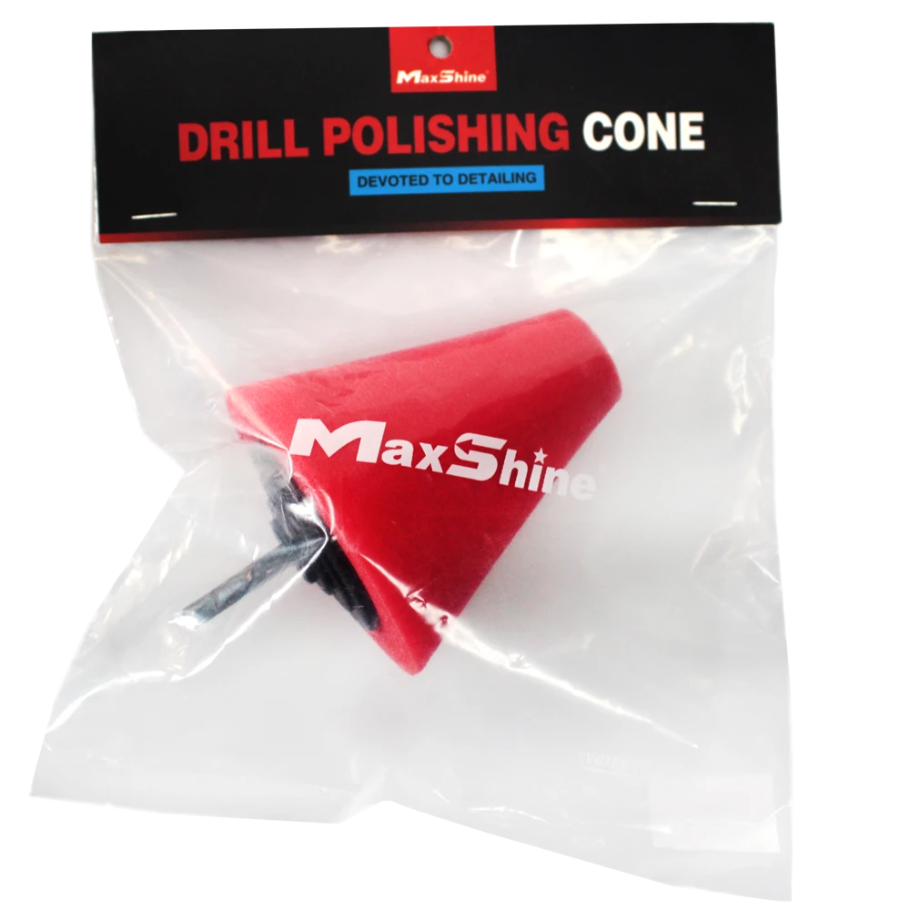 MaxShine Конусная поролоновая насадка на дрель для полировки, диаметр 80 мм, M8 - 3