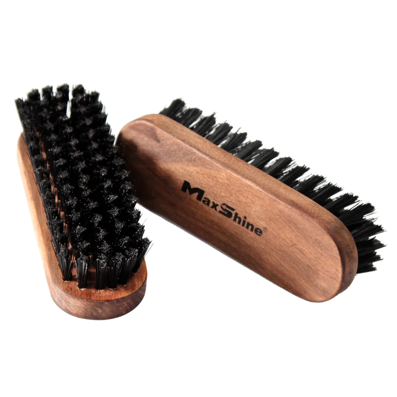 MaxShine Нейлоновая щетка для очистки кожи с деревянной ручкой 140x40x10 mm - 1