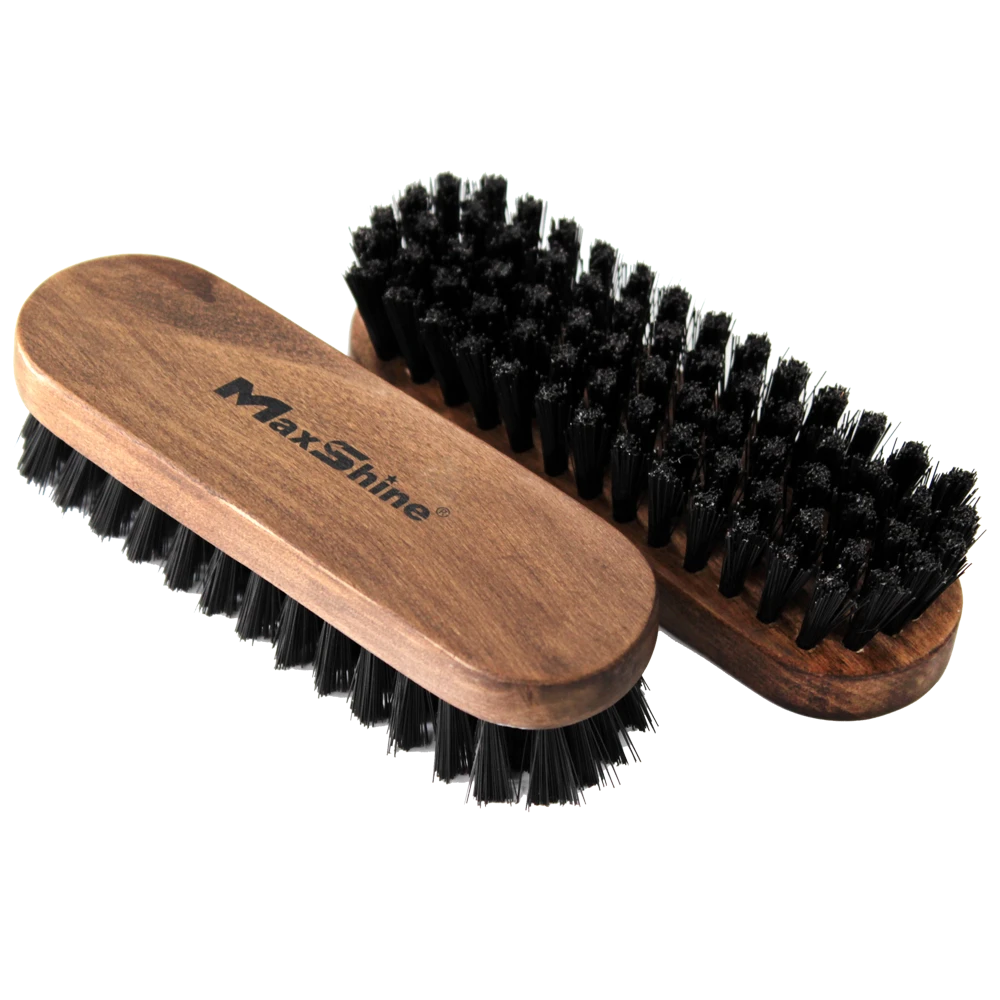 MaxShine Нейлоновая щетка для очистки кожи с деревянной ручкой 140x40x10 mm - 2