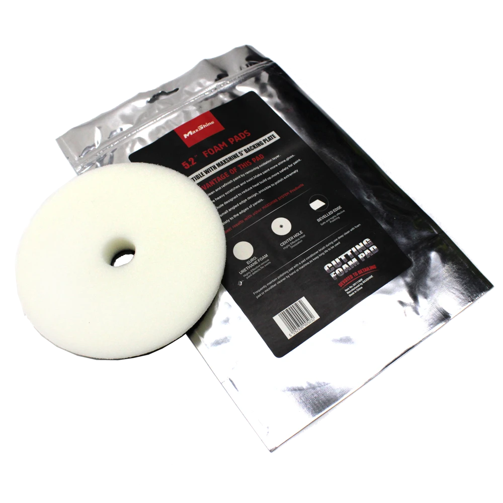 MaxShine Режущий поролоновый полировальный круг, жесткий, белый, 130-140x20 мм - 3