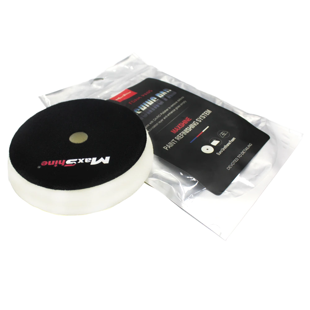 MaxShine Режущий поролоновый полировальный круг, жесткий, белый, 155-170x30 мм - 4