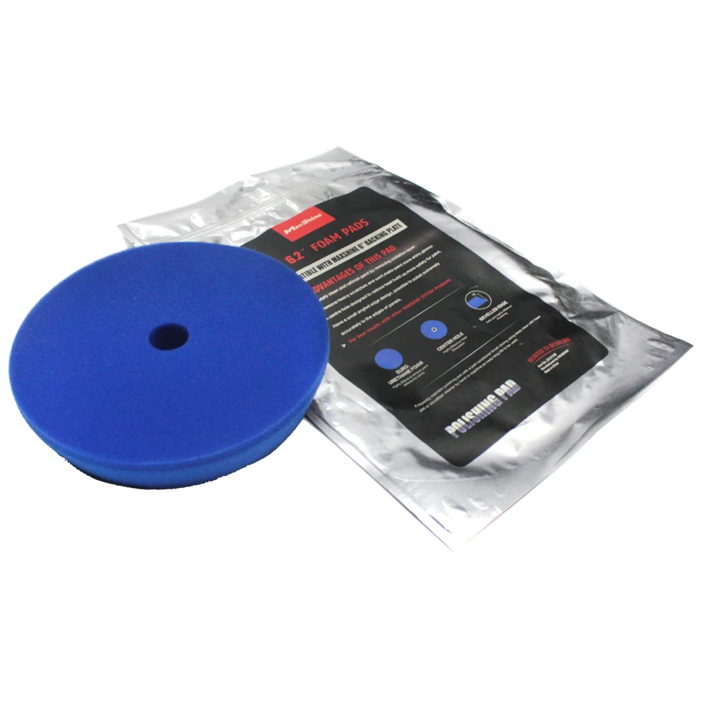 MaxShine Поролоновый полировальный круг, средней жесткости, голубой, 155-170x30 мм - 3