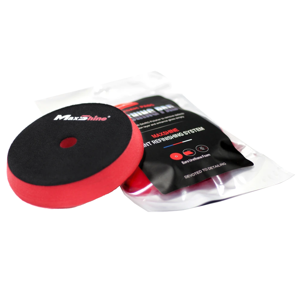 MaxShine Поролоновый полировальный круг финишный, мягкий, красный, 155-170x30 мм - 2