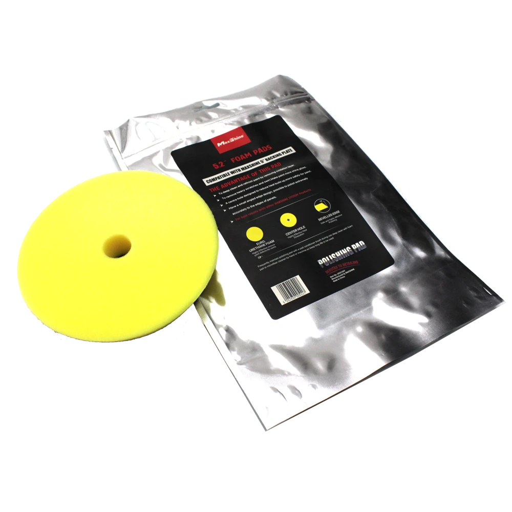 MaxShine Поролоновый полировальный круг, средней жесткости, желтый, 130-155x30 мм - 2