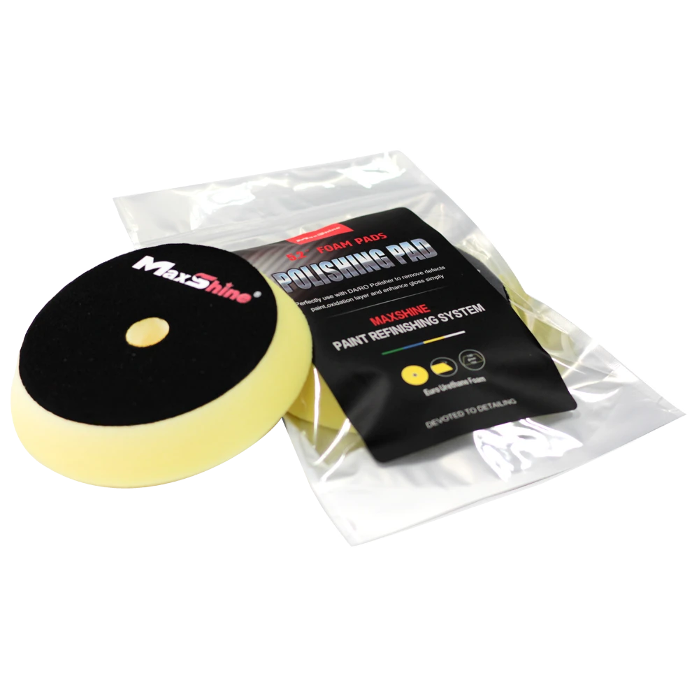 MaxShine Поролоновый полировальный круг, средней жесткости, желтый, 130-155x30 мм - 3