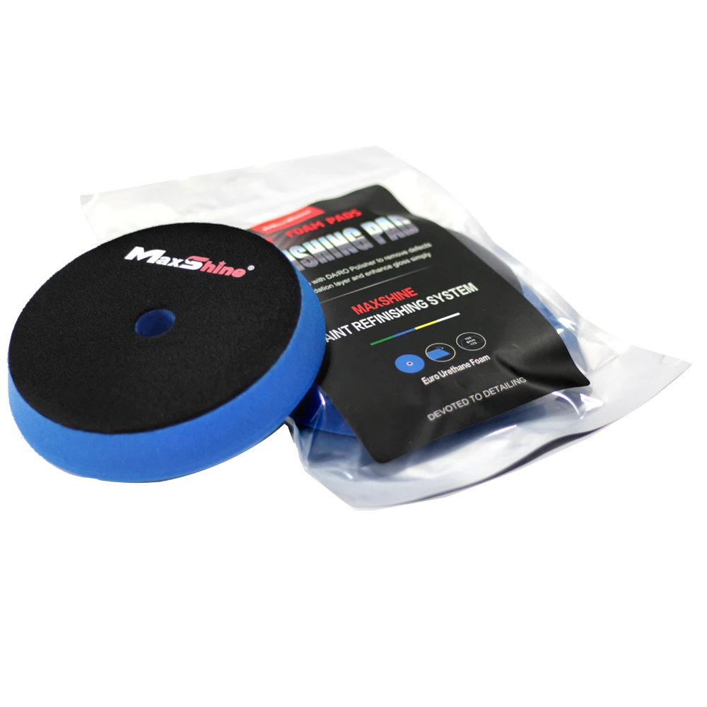 MaxShine Режущий поролоновый полировальный круг, жесткий, голубой, 155-175x30 мм - 4