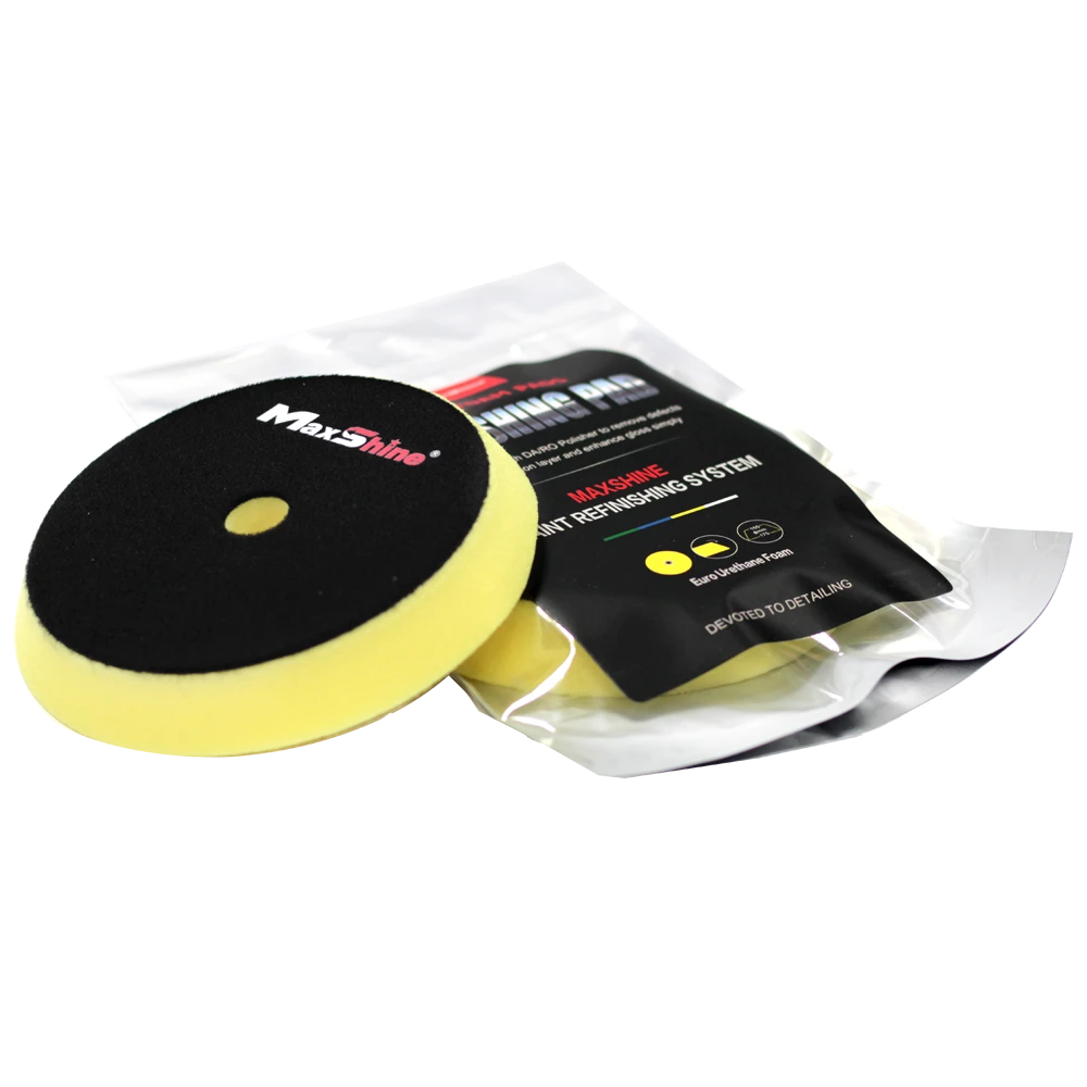 MaxShine Поролоновый полировальный круг, средней жесткости, желтый, 155-175x30 мм - 4