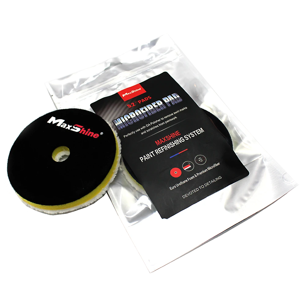 MaxShine Полировальный микрофибровый круг с желтой поролоновой подложкой, 130 мм - 3