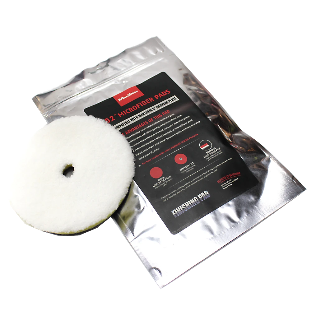 MaxShine Полировальный микрофибровый круг с желтой поролоновой подложкой, 130 мм - 4