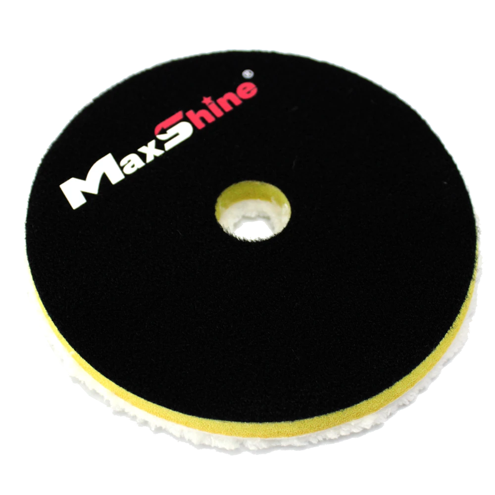 MaxShine Полировальный микрофибровый круг с желтой поролоновой подложкой, 130 мм - 5