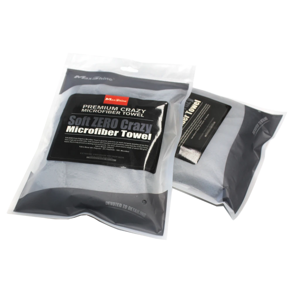 MaxShine Микрофибровая салфетка без краев, серая, 500 г/м2, 40x40 см - 4