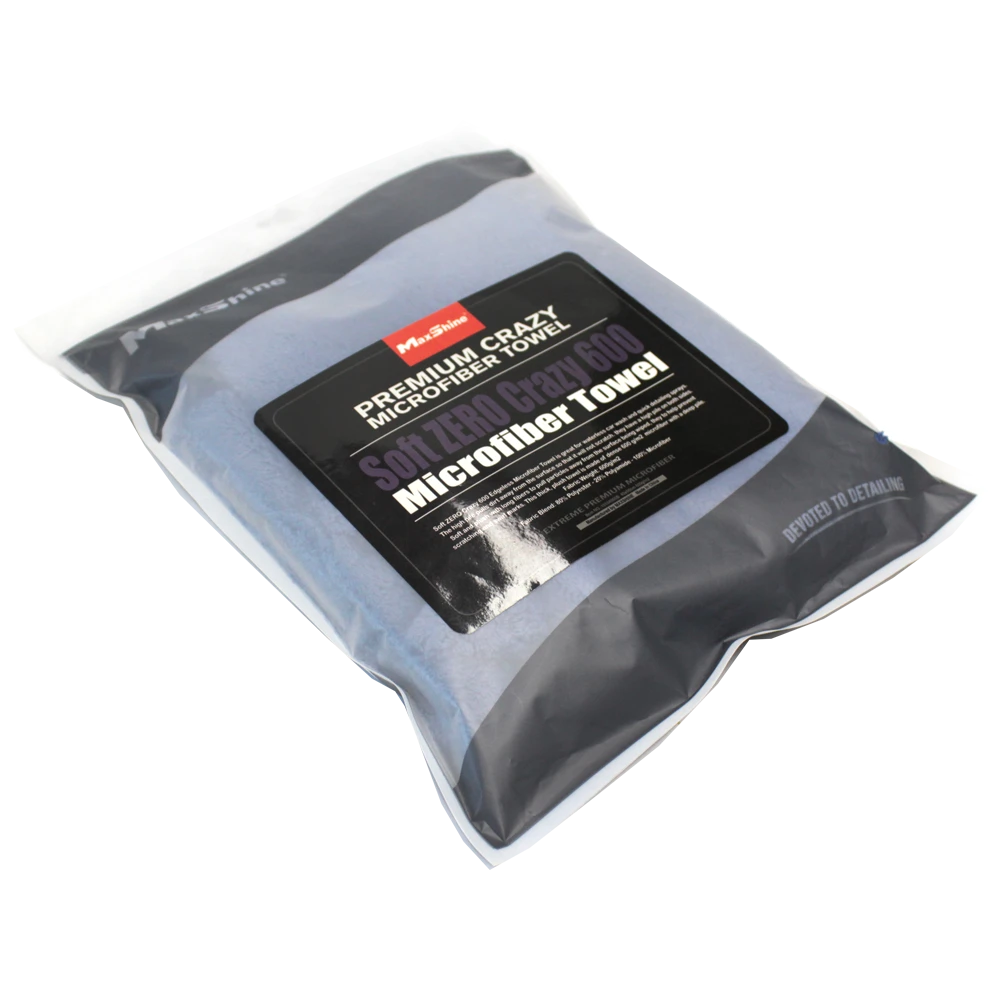 MaxShine Ультравпитывающее микрофибровое полотенце без краев, синее, 600 г/м2, 40x60 см - 4