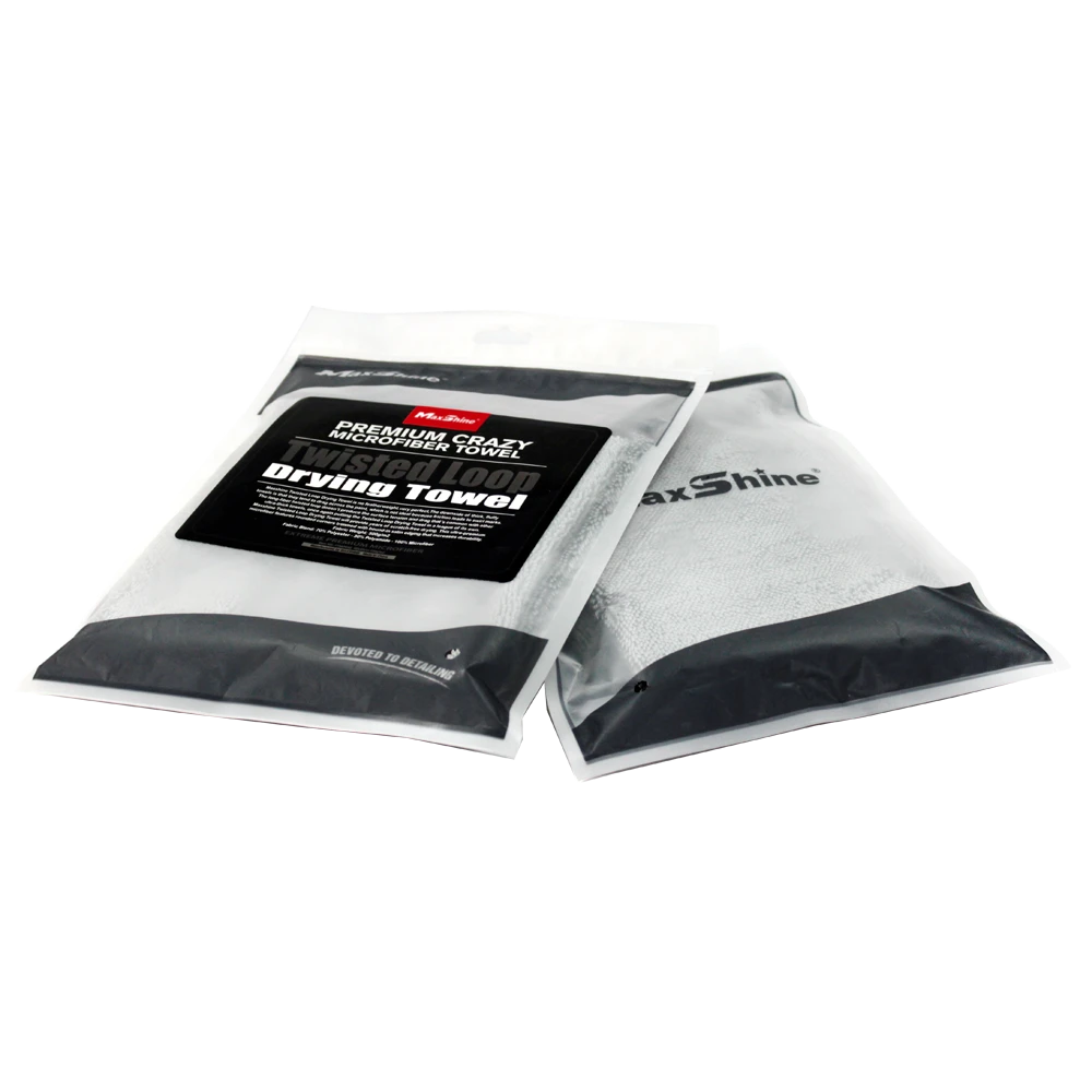 MaxShine Микрофибровое полотенце для сушки кузова, серое, 500 г/м2, 40x60 см - 3