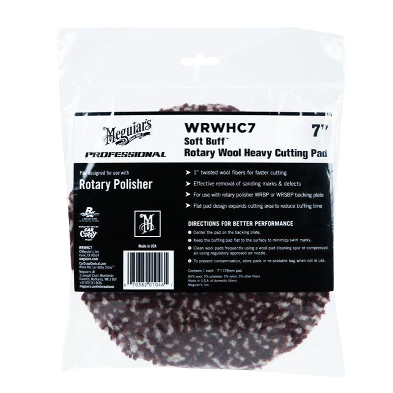 Шерстяной круг полировальный Meguiars Rotary Wool Heavy Cutting Pad WRWHC7 режущий 178 мм - 1