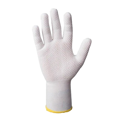 JetaSafety Бесшовные трикотажные защитные перчатки с пвх, белый, 1 пара, S - 3