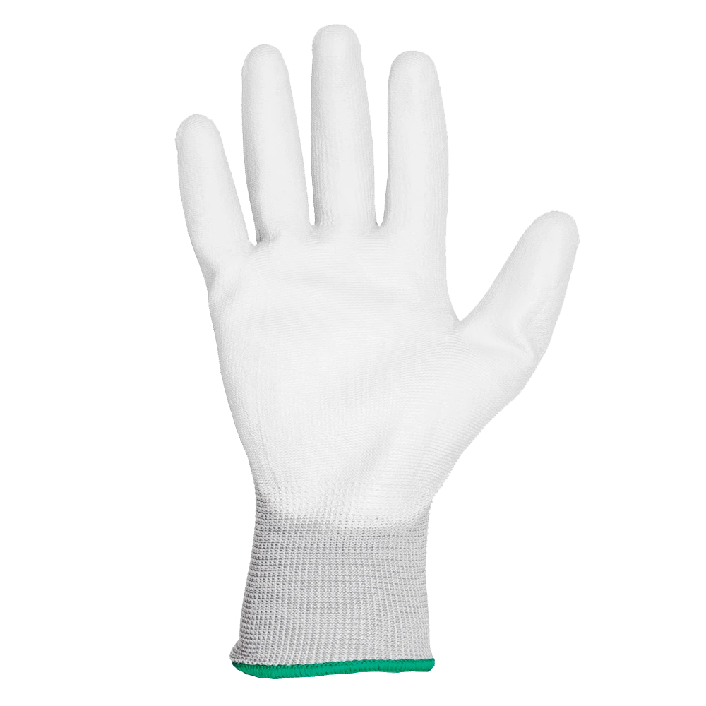 JetaSafety Защитные перчатки с полиуретановым покрытием ПВХ, белый, 1 пара, L - 2