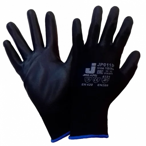 JetaSafety Защитные перчатки с полиуретановым покрытием ПВХ, серый, 1 пара, XL - 1