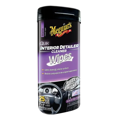 G13600 Очищающие салфетки для ухода за салоном Quik Interior Detailer Wipes, 25 шт., Meguiars - 1
