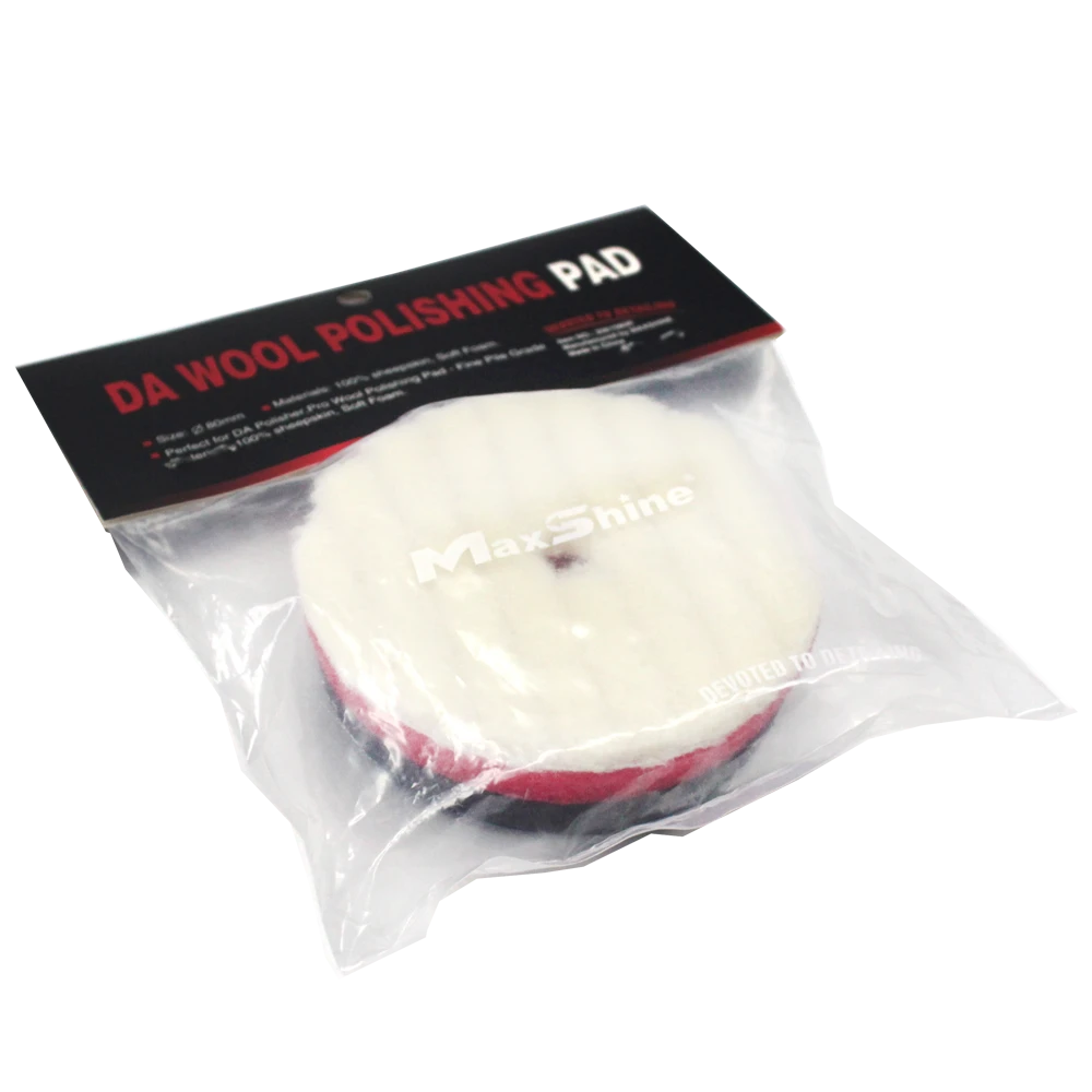 MaxShine Шерстяной полировальный круг для машинки DA, 80мм - 4