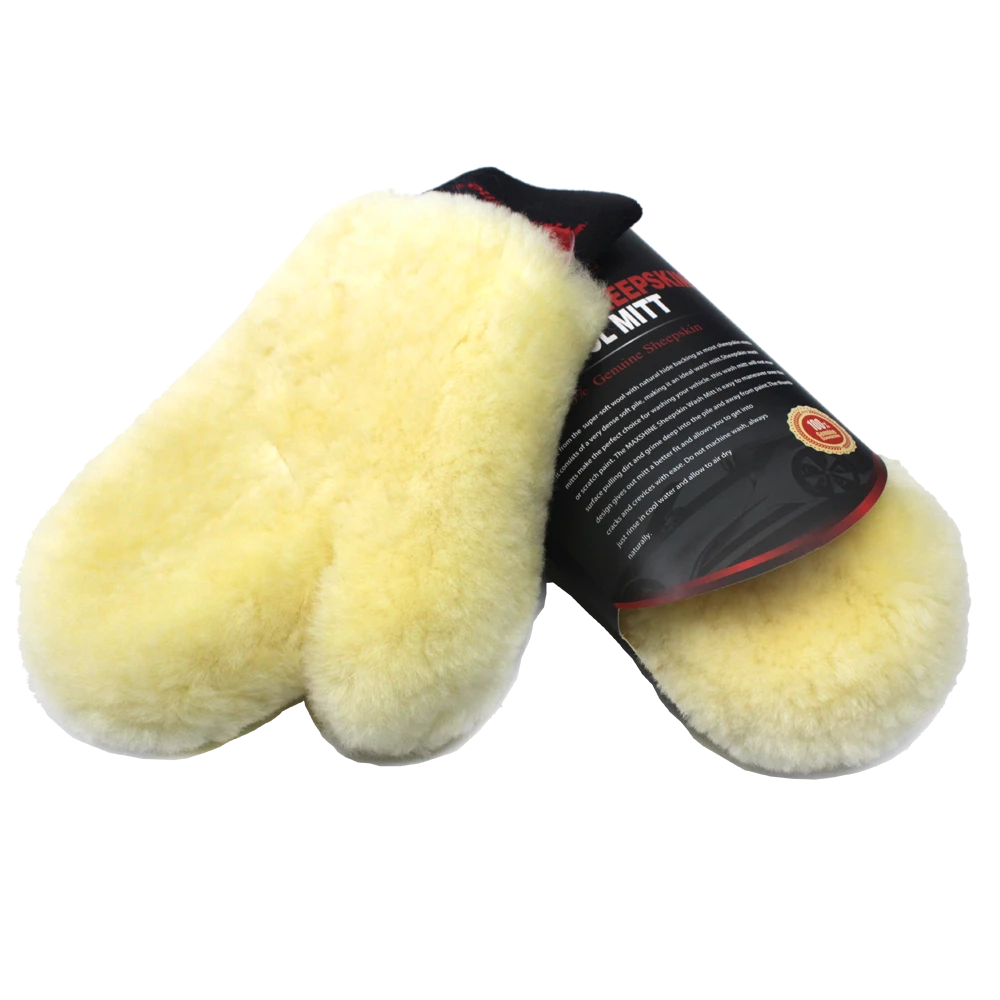 MaxShine Премиум варежка для мойки из натуральной овчины, 32x19 см - 3