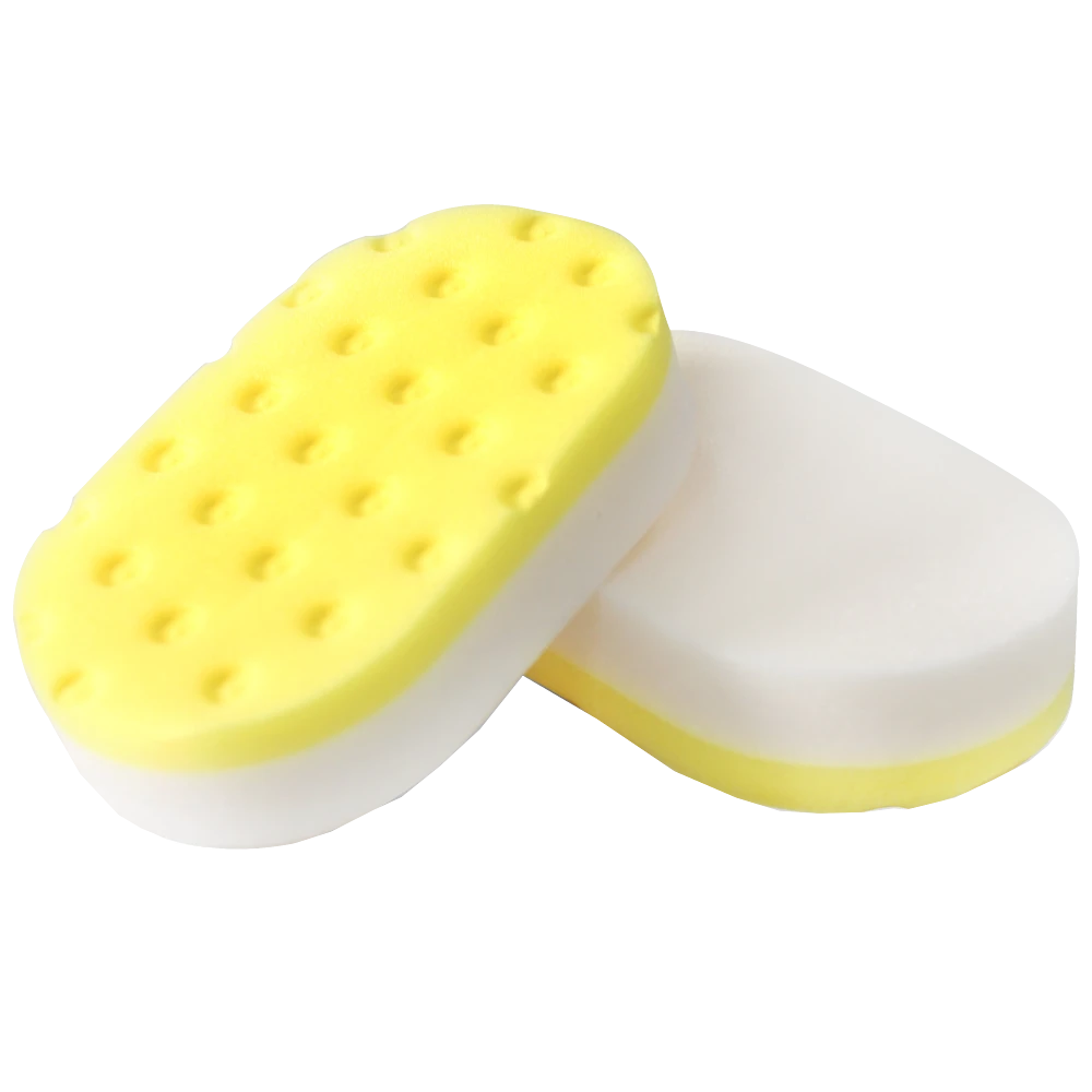 MaxShine Поролоновый аппликатор для нанесения восков, 2-х слойный, бело-желтый, 15, 3x9 см - 4