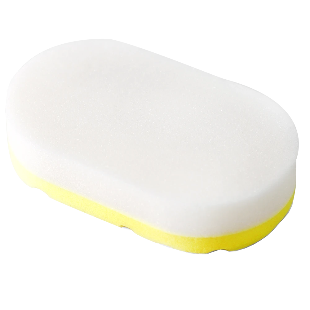 MaxShine Поролоновый аппликатор для нанесения восков, 2-х слойный, бело-желтый, 15, 3x9 см - 5