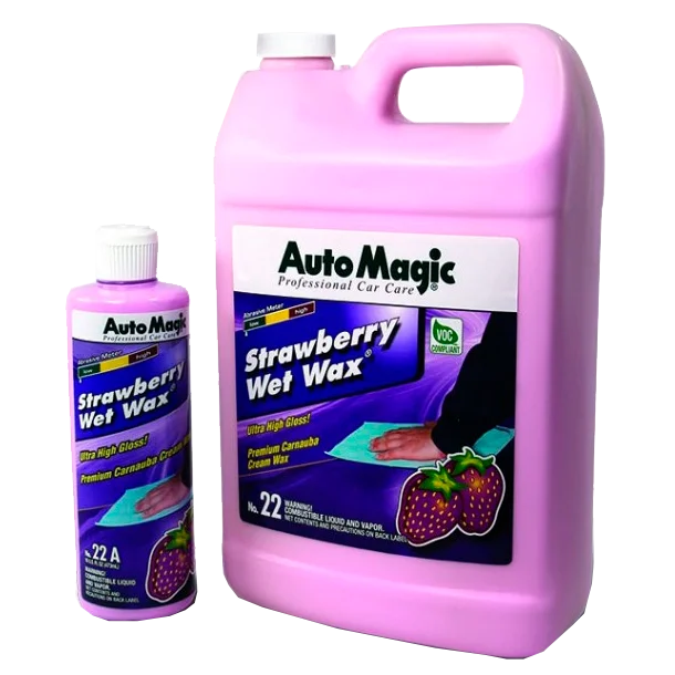 AutoMagic Финишный крем-воск для придания блеска, клубничный аромат Strawberry Wet Wax, 0,48 л - 1