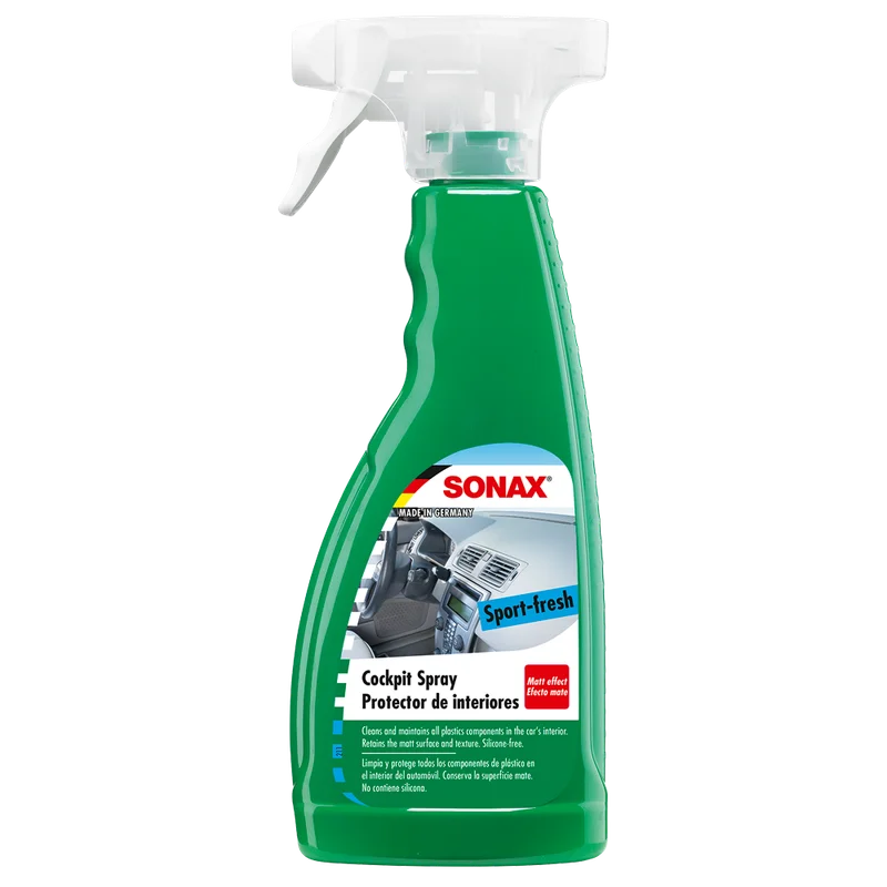 Sonax Cockpit Spray - Очиститель-полироль для пластика матовый (активная свежесть), 500 мл - 1