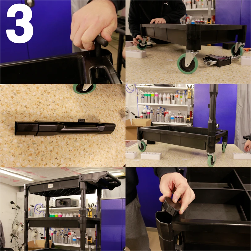 AuTech Тележка для детейлинга 3 яруса с высоким бортом до 150 кг - 5