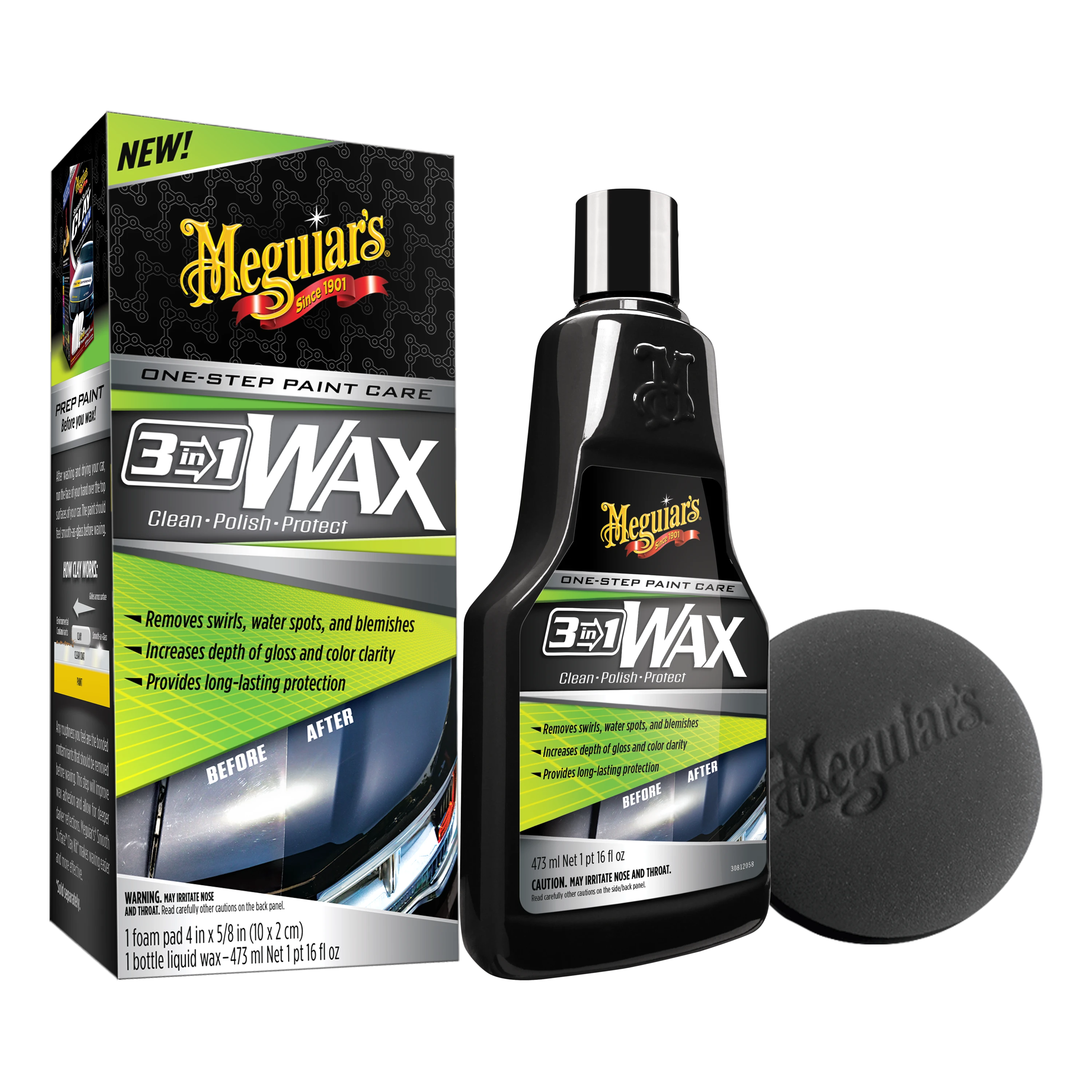 Meguiar's 3-In-1 Wax - Воск (с аппликатором), 473 мл - 2