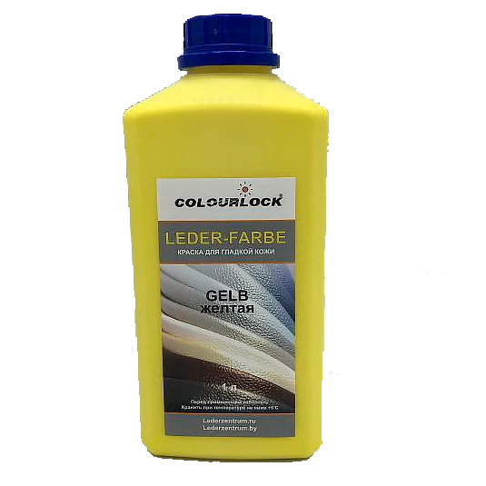 Краска для кожи салона автомобиля желтая Colourlock Leder Farbe Gelb 1 л - 1