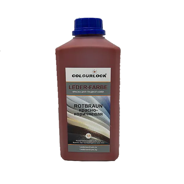 Краска для кожи салона автомобиля красно коричневая Colourlock Leder Farbe Rotbraun 1 л - 1