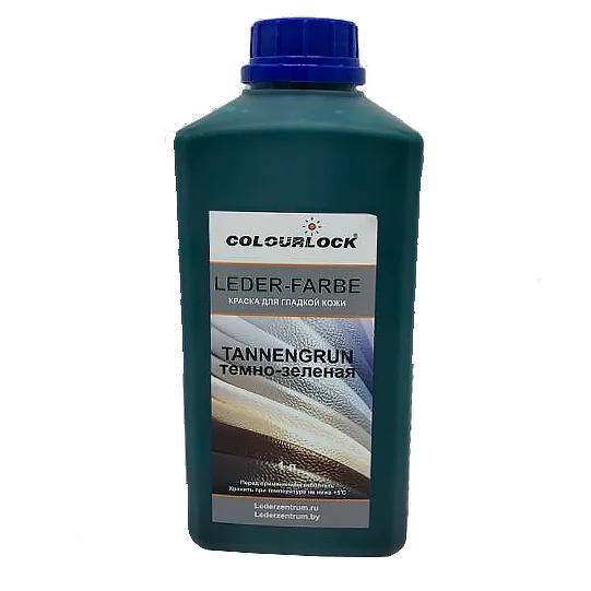 Краска для кожи салона автомобиля темно зеленая Colourlock Leder Farbe Tannengrun 1 л - 1