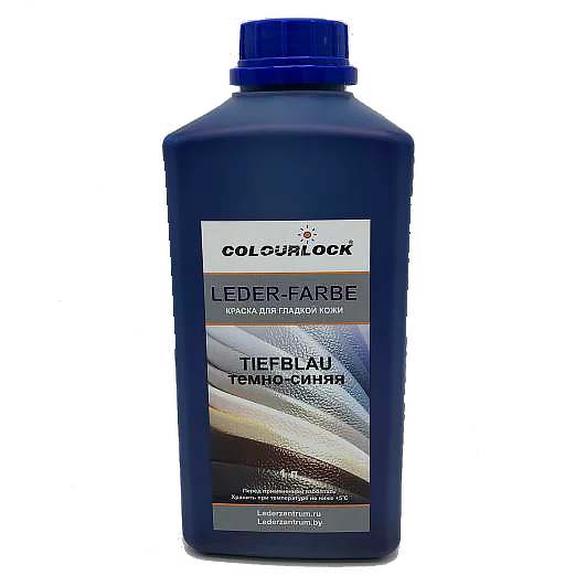 Краска для кожи салона автомобиля темно синяя Colourlock Leder Farbe Tiefblau 1 л - 1