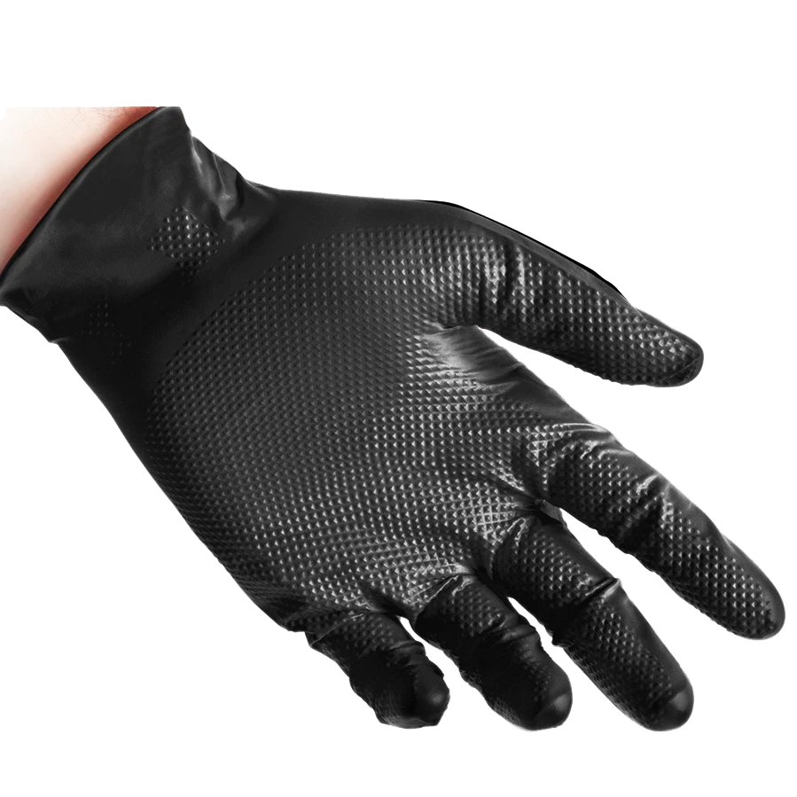 Перчатки Reflexx N85B-XL прочные нитриловые черные 25 пар - 2