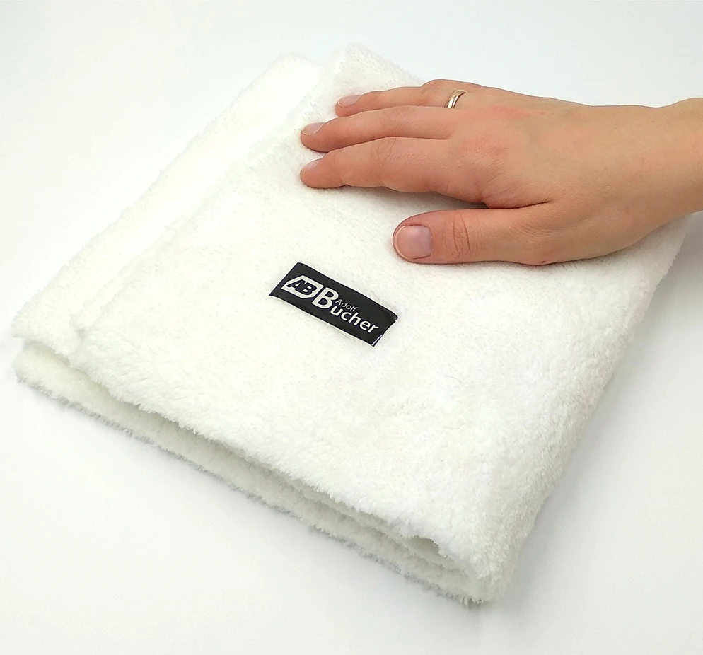 Микрофибра без обметки краев белая Adolf Bucher 12.0999W 550 г/кв см 40х40см - 3