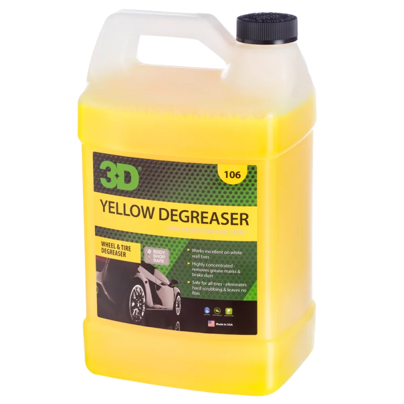 3D Car Care Очиститель покрышек и резины Yellow Degreaser, 3.78 л - 1