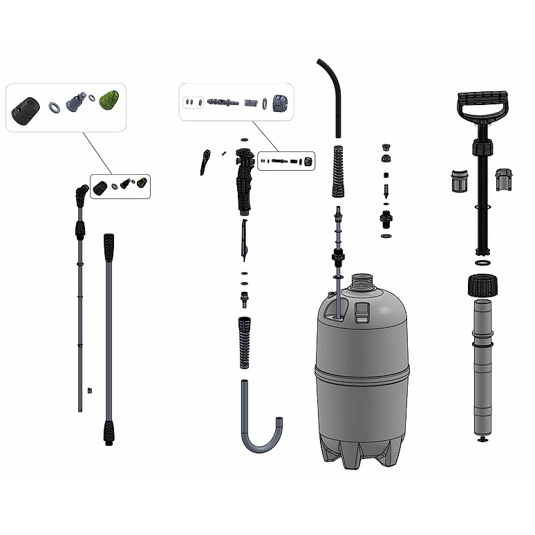 Накачной помповый пеногенератор Marolex Axel 7 epdm S123.133 7 л - 2